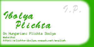 ibolya plichta business card